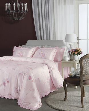 Фото Постельное белье Сатин Premium 100% Хлопок Valeron Madeline Розовое