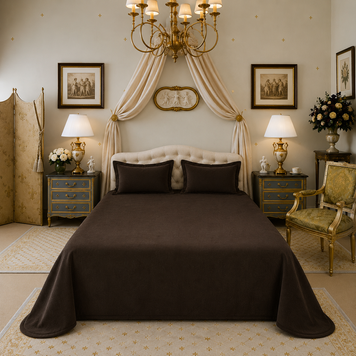 Фото Покрывало Arya Diamond Коричневое 250х260 + наволочки 50X70