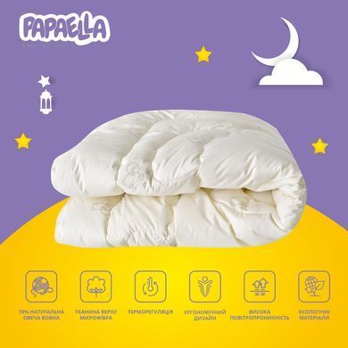 Фото Комплект в детскую кроватку: Зимнее теплое шерстяное одеяло + подушка Papaella Wool
