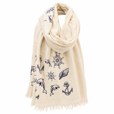 Фото Пляжный муслиновый пештемаль 100% Хлопок Aurelia Muslin Marine Icons