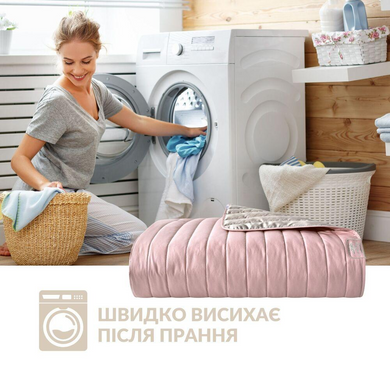 Фото Покривало двостороннє стьобане Line Ideia Пудрово-бежеве