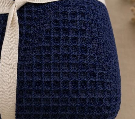 Фото Бавовняне покривало-піке Zig Zag Dark Blue ly2322