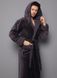Фото №2 из 6 товара Мужской махровый халат с капюшоном Nusa Велюр/Махра 1205 Kahve Кофейный