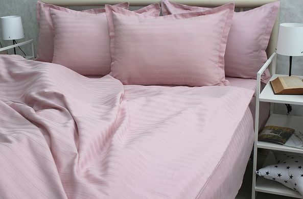 Фото Комплект постельного белья ТМ Tag Multistripe 100% Хлопок Розовая Пудра MST-09