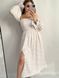 Фото №11 з 11 товару Жіноча муслінова сукня міді біла в горошок V.Velika 124/23 горошок білий