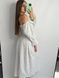 Фото №7 з 11 товару Жіноча муслінова сукня міді біла в горошок V.Velika 124/23 горошок білий
