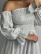 Фото №5 з 11 товару Жіноча муслінова сукня міді біла в горошок V.Velika 124/23 горошок білий