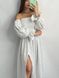 Фото №2 из 11 товара Женское муслиновое платье миди белое в горошек