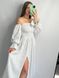 Фото №8 з 11 товару Жіноча муслінова сукня міді біла в горошок V.Velika 124/23 горошок білий