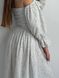 Фото №6 з 11 товару Жіноча муслінова сукня міді біла в горошок V.Velika 124/23 горошок білий