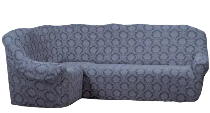 Фото Жакардовий чохол для кутового дивана Без Спідниці Turkey № 9 Темно - Сірий