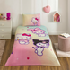 Фото №1 з 4 товару Підліткова постільна білизна TAC Disney 100% Бавовна Ранфорс Hello Kitty Friends Простирадло на гумці по периметру
