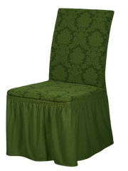Фото Жаккардовый универсальный чехол для стула с юбкой Turkey Зеленый