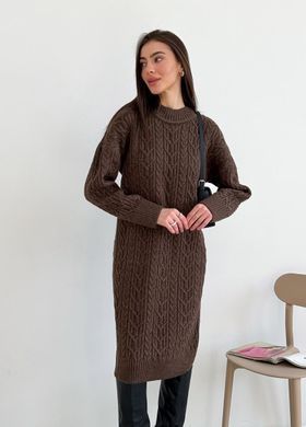 Фото Вязаное платье Оверсайз Оливия Шоколад Oversize