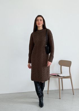 Фото Вязаное платье Оверсайз Оливия Шоколад Oversize