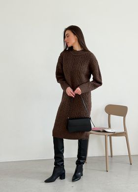 Фото Вязаное платье Оверсайз Оливия Шоколад Oversize