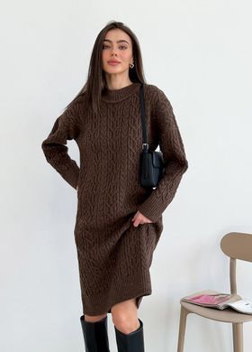 Фото Вязаное платье Оверсайз Оливия Шоколад Oversize
