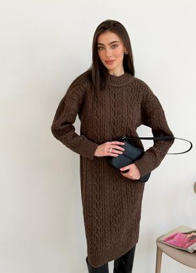 Фото Вязаное платье Оверсайз Оливия Шоколад Oversize