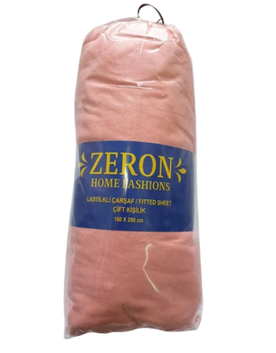 Фото Простынь трикотажная на резинке Zeron Трикотаж 100% Хлопок Mercan Персик