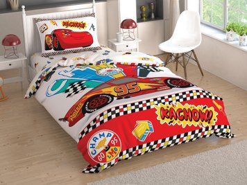 Фото Комплект постільної білизни TAC Disney 100% Бавовна Cars Kachow 31260