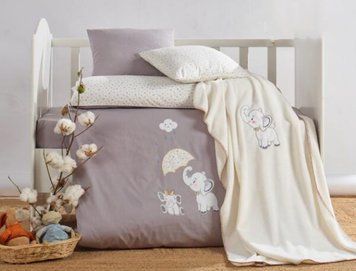 Фото Комплект в дитяче ліжечко Постіль + Плед Elita Baby Fil Gri el-fil-gri