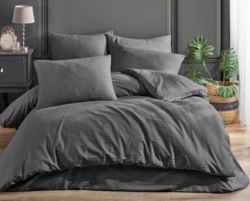 Фото Комплект постельного белья Charlotte Stripe Satin Antrasit