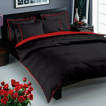 Фото Комплект постельного белья TAC Сатин Delux 100% Хлопок Prestige Black Черный