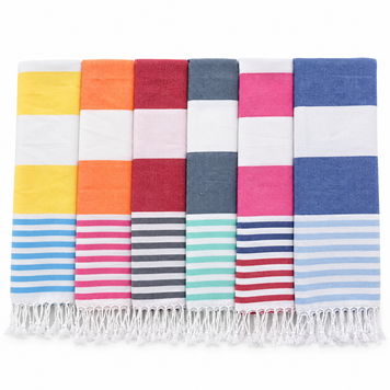 Фото Рушник пляжний Пештемаль 100% Бавовна Colored Stripes Turkish Towel  MARİNE