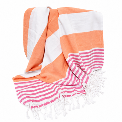 Фото Рушник пляжний Пештемаль 100% Бавовна Colored Stripes Turkish Towel  MARİNE