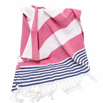 Фото Рушник пляжний Пештемаль 100% Бавовна Colored Stripes Turkish Towel  MARİNE