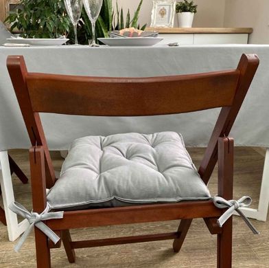 Фото Подушка декоративная для стула Прованс Однотонный Серый