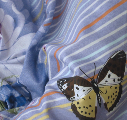 Фото Комплект постільної білизни ТМ TAG Сатин Квіткові Метелики