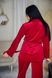Фото №4 з 9 товару Жіночий домашній костюм Велюр в рубчик Штани + Кофта на гудзиках Гранатовий 907