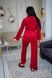 Фото №3 з 9 товару Жіночий домашній костюм Велюр в рубчик Штани + Кофта на гудзиках Гранатовий 907