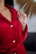 Фото №6 з 9 товару Жіночий домашній костюм Велюр в рубчик Штани + Кофта на гудзиках Гранатовий 907