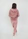 Фото №4 з 10 товару Жіночий спортивний велюровий костюм на блискавці з каптуром Рожевий 611