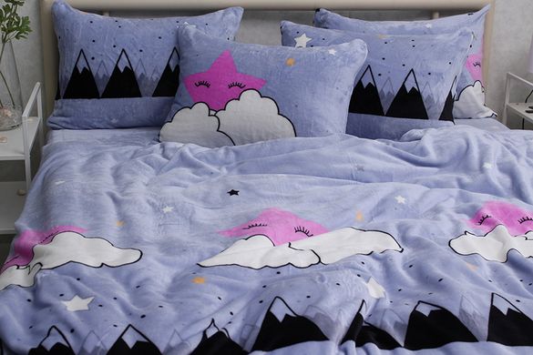 Фото Теплое велюровое постельное белье TAG Велсофт Cute Clouds ALM1916