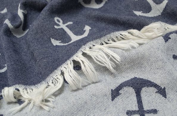 Фото Пляжний рушник пешетемаль Lotus Home Pestemal Anchor Navy Синій