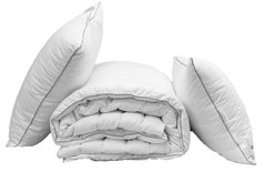 Фото Пуховое одеяло + 2 подушки 50х70 Tag Лебяжий Пух White