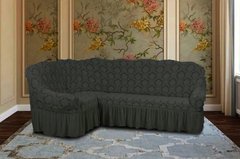 Фото Жаккардовый чехол для углового дивана + кресло Turkey № 16 Графит