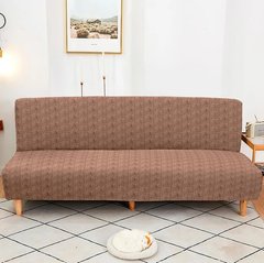 Фото Универсальный трикотажный чехол на диван без подлокотников Line Коричневый