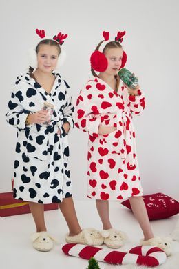 Фото Дитячий махровий халат с каптуром Welsoft Red Hearts 1150