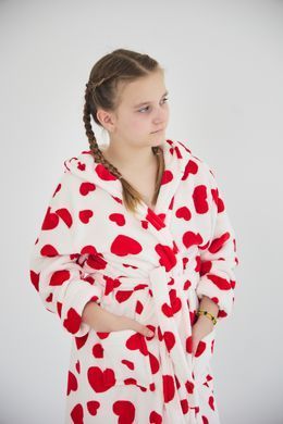 Фото Дитячий махровий халат с каптуром Welsoft Red Hearts 1150