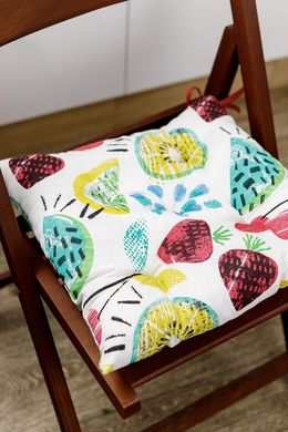 Фото Подушка декоративна для стільця на зав'язках Прованс Red Cherries