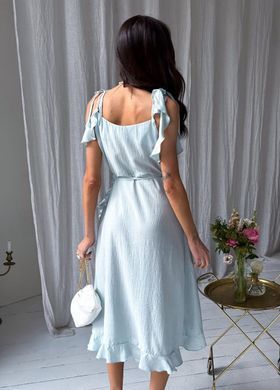 Фото Романтична сукня на запах з оборками Romance Небесна