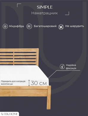 Фото Наматрасник Simple натяжной по всему периметру наполнитель синтепон