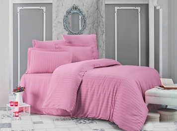 Фото Комплект постельного белья ТМ TAG Satin Stripe ST-1007 Страйп Пудра