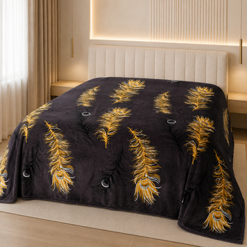 Фото Плед Wellsoft флісовий Golden Feather Selena Пір'їнки Brown 500114 500114С150
