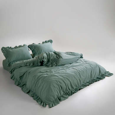 Фото Постільна білизна Limasso Stonewashed Exclusive Natural Green Варена Бавовна