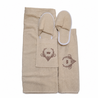 Фото Набір для сауни чоловічий Fakili Beige 100% Бавовна Беж m018753
